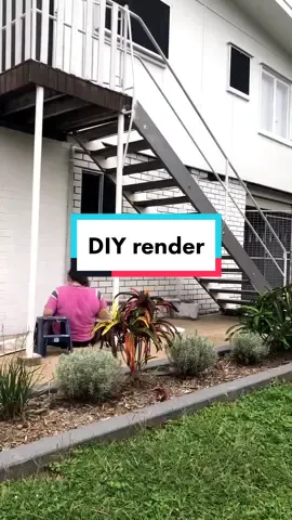 DIY bagged brick render #DIY #renovation #flippinghouses #womenwhodiy