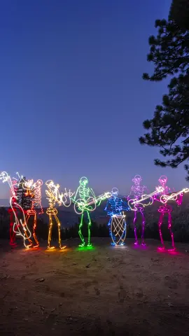 Watch until the end to see the final #lightpainting ghost band 💀🌈 #process #behindthescenes #makingof #art #photography #rainbow #fyp