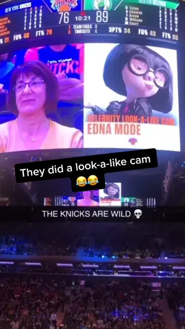 The Knicks had a celebrity look-a-like cam and did this 😂 (via ethanmelnyc/TikTok)