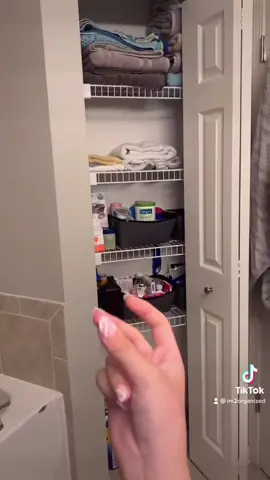 Reorganizing our relatives linen closet |Before and after will be posted | #linencloset #organize #containers #fyp #aesthetic #richard #foryou #asmr