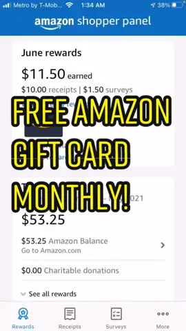 FREE AMAZON GIFTCARD MONTHLY! #amazon #free #couponingwithtylerr #fypシ #amazonfinds #HotwireHotelGoals #couponer #fetchrewards #CompleteMyLook