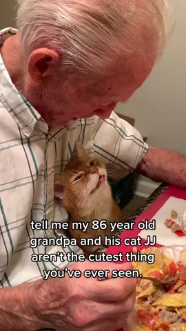 a man and his cat. it runs in the family. 😭 #catsoftiktok #cattok #wholesome #besties #grandpa
