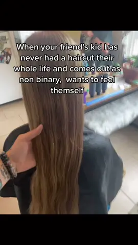Lots of hair. #fyp #nonbinary #comingout #haircut #mullet #neverhadahaircut #longhairshorthair #newdo #DontSpillChallenge