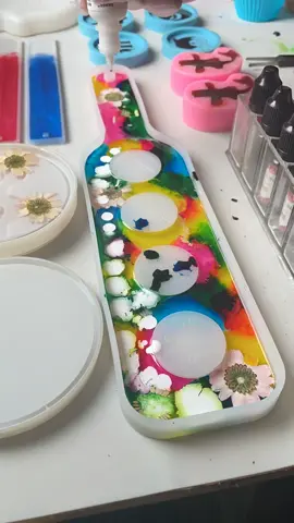 New style coming!😍 #fyp #resin #smallbiz #shopsmall #tryingsomethingnew #resinshotpaddle #shotpaddle #rainbow #alcoholinks ￼
