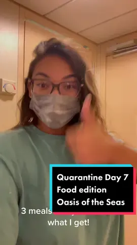 We are delivered three meals a day in quarantine, which are different day to day. This was today’s! #shiplife #anhasbrouck #royalcaribbean