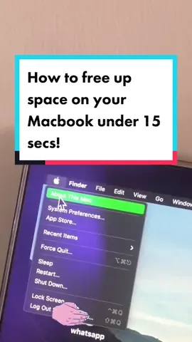 Quick little hack to quickly free up storage on your Mac 😌 #tiktoksg #macbook #appleproducts #macbookhacks #laptop #fyp