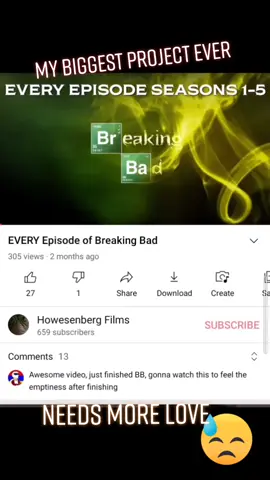 I reviewed every episode of Breaking Bad in one video and I got so little love, maybe you might like it? #breakingbadreview #jessepinkman #heisenberg
