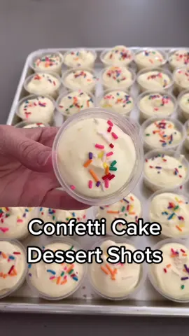 Confetti Cake Dessert Shots! #dessert #dessertshots #confetticake #funfetti #funfetticake #rainbowsprinkles