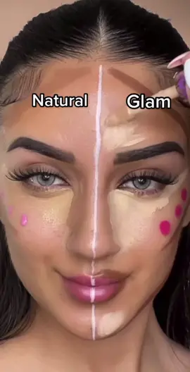 Natural vs glam makeup base :) <3 which do you prefer? #makeup #makeuptutorial #makeuptransformation #makeuphacks #fyp