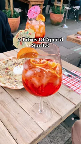2 Litres of Aperol Spritz and Homemade Italian food available at Conchiglia ❤️ Book now! #food #londonrestaurants #london