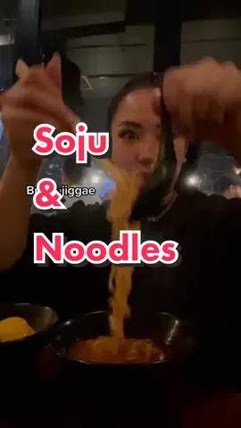 Just a girl with soju and budaejiggae 🥰 #mukbang #sakehouse