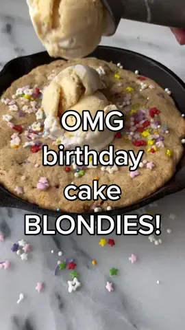 meant to post this on #icecream day (oops) but these birthday cake blondies are GOLDEN!🍰oh and they’re #paleo #glutenfree #EasyRecipe #birthdaycake