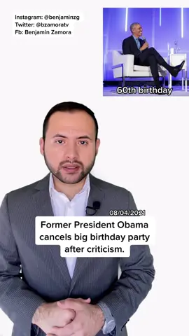 🚨 Former President Obama cancels big birthday party after criticism. #news #benjaminzamora #fyp #covid19
