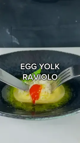 Egg Yolk Raviolo 🥚 #pasta #food #Foodie #cooking #asmr #fyp