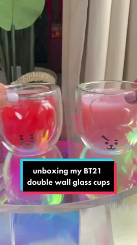 waited 3 weeks for cooky and tata to arrive 🥲💜 unboxing my BT21 double wall glass cups #bt21 #btsarmy #bts_official_bighit