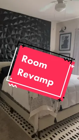Room Revamp inspired by @kuratedbykris_  #bedroom #bedroommakeover #bedroomdecor #organizedhome #organizationtiktok #accentwall #thatsawrapandmore