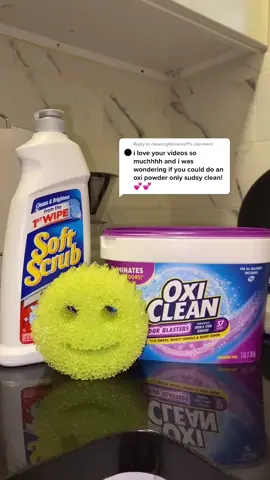 Reply to @cleaningtiktokms11 request 🤍 #cleaningtiktok #CleanTok #cleaningasmr #oxi #scrubdaddy #scrubbingsounds #scrubbingasmr #sinkclean
