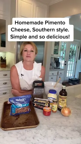 Easy Peasy Homemade Pimento Cheese recipe! Southern style! So delicious & great for gifting! #foryou #foryoupage #pimentocheese #appetizer #fypシ