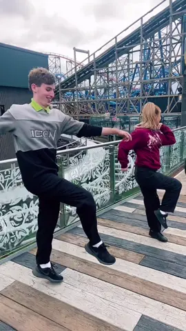 Rain or shine… we are always dancing to the beat 🎶 @heyitisjake @elliebarling #fyp  #bpb125 #pleasurebeach #blackpool #foryopage