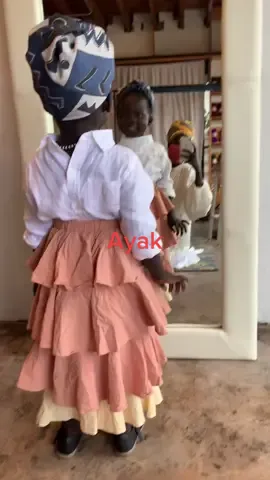 Ayak Queening while modeling for @fanmdjanmofficial !! She had the best day ever! #fanm #kids #blackgirlmagic #blackgirltiktok #model #headwrapstyle