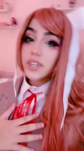 Used ny lisa wig bc my actual monika wig WAS SK TANGLED I NEED TO ACTUALLY FIX IT. #monikacosplay #dokidokiliteratureclubcosplay #monika