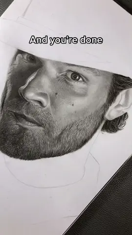 This how I draw a realistic beard with one charcoal pencil only🙋🏻‍♀️ #art #artist #tutorials #drawing #jaredpadalecki #supernatural