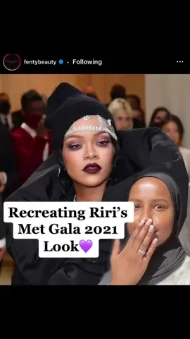 Recreating the Queen’s Met Gala 2021 Look💜 @Rihanna #fypp #recreate #makeuptutorial #metgala2021 #metgala