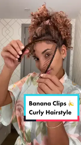 Style your curls using a 🍌#bananaclip #curlyhairstyles #bananacliptutorial #curlyhairtutorial #amazonfinds #curlyhairtips