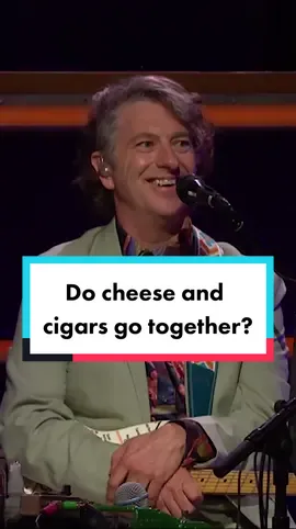 Do #cigars and #cheese go together? Our guitarist, Tim, thinks so 🤨 #JamesCorden #LateLateShow