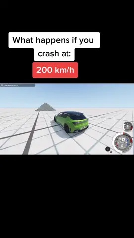 What happens if you crash at 200 km/h #car #beamng #crash #crashtest #viral #fyp