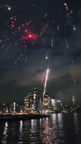 Midweek fireworks over New York City, 👀 from Hoboken. #fireworks #nyc #hoboken @thehobokengirl