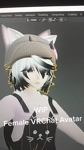 Cream Another WIP with Hair Shape Keys. gonna be a 3 set of Berry (boy) Cream (girl) and Sprinkle (Femboy) #vrchat #WIP #virtualreality #model #avatar