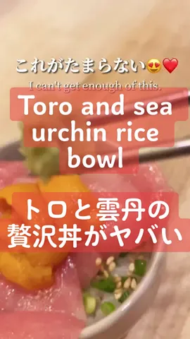 Toro and sea urchin rice bowl. トロと〇〇がフュージョンするとヤバすぎた #chefhiro #sushi #toro #seaurchin #tiktokfood #シェフヒロ #寿司 #トロ
