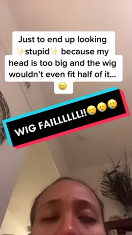 Y’all, sad thing is, this is the second time a wig didn’t fit🥲 Maybe I wasn’t meant for wig life😭 #wig #wiginstall #fail #ForYouPizza #fy #foryou