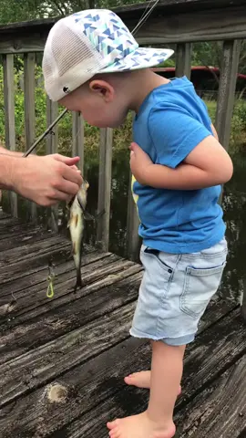 Back before Briggs would hold fish lol #briggs #cove #ashlynross #toddlersoftiktok #funny #fyp