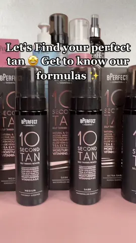 Get to know our tanning formulas and find out which is best for you 🙌✨ #BperfectCosmetics #tanning