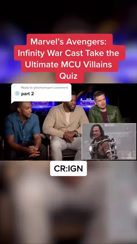 Reply to @gloomyhope  Marvel’s Avengers: Infinity War Cast Take the Ultimate MCU Villains Quiz #marvel #interview #avengers #mcu #fyp #sebastianstan