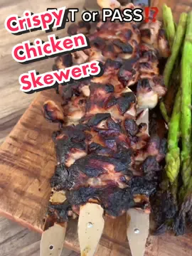 CHICKEN THIGHS SKEWERS & ASPARAGUS🔥 EAT or PASS⁉️ #bbqing #grilling #chickenwing #bbqtiktok #fyp
