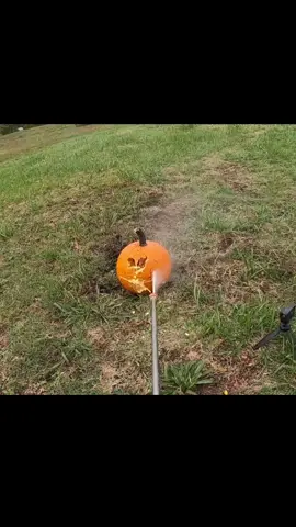 Pumpkin carving with lawn tools - full vid on YT #pumpkincarving
