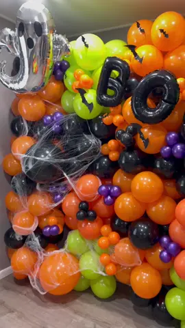 Halloween party Balloon wall 👻 🎃 #fyp#parati#balloonwall#balloonsdecoration#tuftexballoons#tuftex