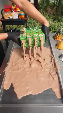 MILO Milk Ice Cream #icecreamrolls#LearnOnTikTok#foryou#yumup