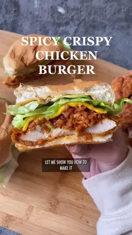 Spicy crispy chicken burger 🍔 #foodtiktok #burger #spicy #LevisMusicProject #EasyRecipe #JustDanceWithCamila