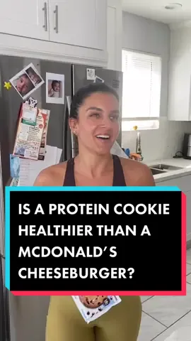 IS A PROTEIN COOKIE HEALTHIER THAN A @McDonald's CHEESEBURGER? #protein #cheeseburger #healthyeating #balance #fitnesstiktok