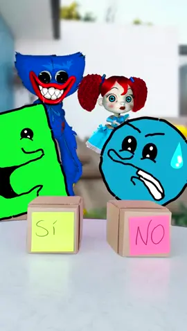 La VENGANZA de CUADRADITO 🟩🤣🔵 RETO _SÍ O NO_ pero ERES POPPY PLAYTIME y HUGGY WUGGY 😨#poppy #poppyplaytime #huggywuggy #doll #fpy