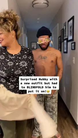 His reaction is what did it for me🤣🤣🤣 #lingandlamb #couple #funny #fashion #prank #matching #anniversary