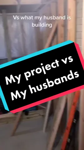 My project vs my husbands #husbandsoftiktok #buildingtiktok #husbandvswifechallenge #basementchronicles #foryourpage #wifelife #wifeoftiktok #buildit