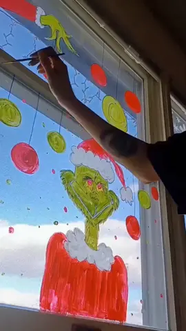 I really love how my Grinch came out #christmaswindowpainting #christmastiktok #DIY #fyp #christmaswindow #thegrinch #dollartreediy #dollartree #fypシ