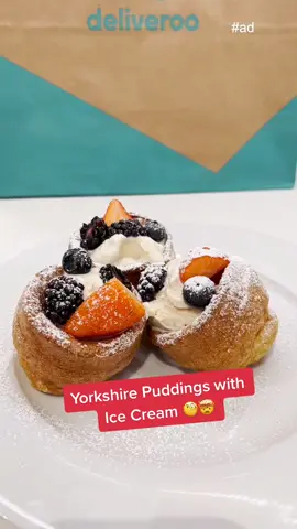 #ad Yorkshire puddings w/ ice cream are actually a vibe! 🥰 #GroceriesOnDeliveroo @Deliveroo #Waitrose #ad #FoodHacks