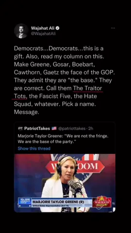#traitortots #fascistfive #hatesquad #marjorietaylorgreene #laurenboebert #madisoncawthorn #mattgaetz #paulgosar @PatriotTakes