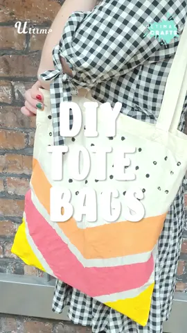 These DIY tote bags are super easy and fun to do! #UltimateCrafts #diyproject #DIY #totebags #diybags #easydiy #stencil #fyp #foryou #SpotifyWrapped